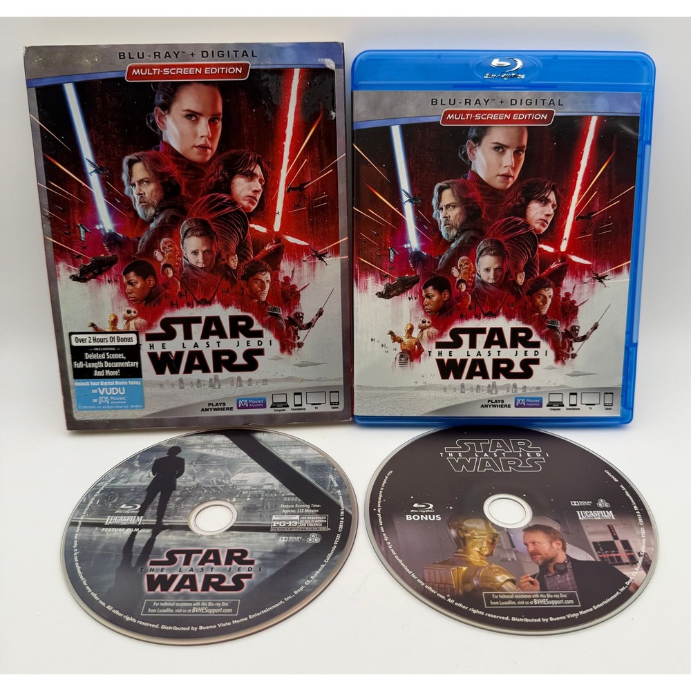 Star Wars The Last Jedi Blu-ray Multi-Screen Edition with Slipcover 2-Disc Set